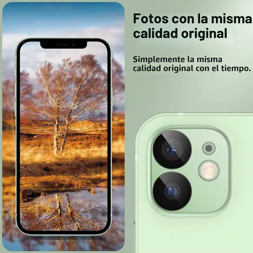 Vista 5 de Korecase Paquete de 2 protectores de lente de cámara para iPhone 12, película de lente de metal de aluminio, cubierta de pantalla de cámara de Negro