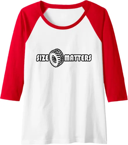 Vista 15 de Size Matters Shirt Tire Car Guy shirt Off Road Raglan Baseball Tee