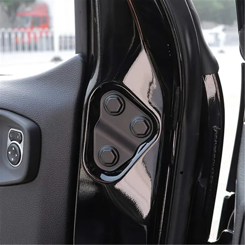 Vista 5 de YOCTM Protector de tornillo de puerta compatible con Jeep Wrangler JL JT Willys Sport S Rubicon Deluxe Sport Utility 4XE ABS negro