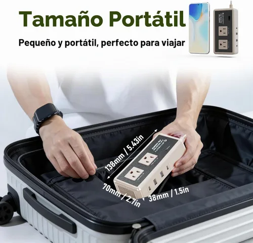 Vista 5 de Inversor de corriente para automóvil de 200 W, CC 12 V a 110 V CA, 30 W USB-C y 20 W USB-A de carga rápida, 2 salidas de CA para laptop, teléfono No