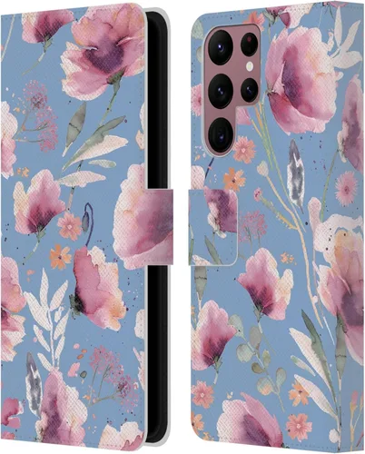 Vista 67 de Head Case Designs Officially Licensed Ninola Abstract Poppies Lilac Floral Leather Wallet Case Compatible with Samsung Galaxy A07 4G