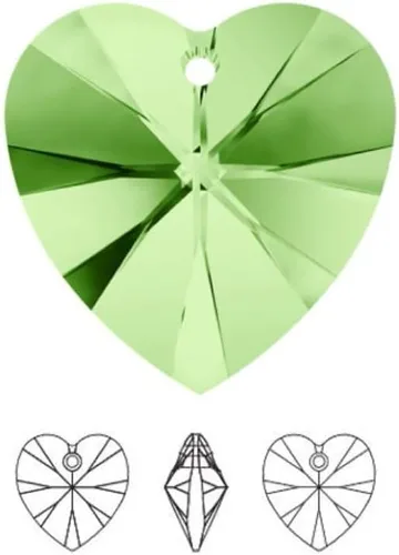 Vista 14 de 20 cuentas colgantes de cristal de corazón de amor de San Valentín de 0.394 pulgadas (0.394 in), cuentas sueltas de diamantes de abril transparentes