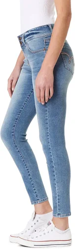 Vista 3 de WallFlower Jeans ultra ajustados Insta Soft Juniors de tiro medio para mujer (estándar y extragrande)