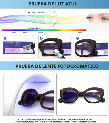 Vista 4 de JM Gafas de lectura con ojo de gato para mujer, lectores de computadora con bloqueo de luz azul con bisagra de resorte Paquete de 2 fotocromáticos
