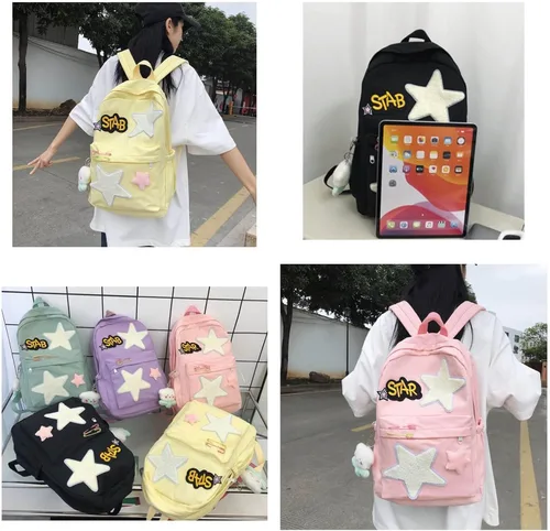 Vista 6 de Mochila de Halloween Y2K, linda mochila estética Kawaii para mujer, Rosado, Mochilas Daypack