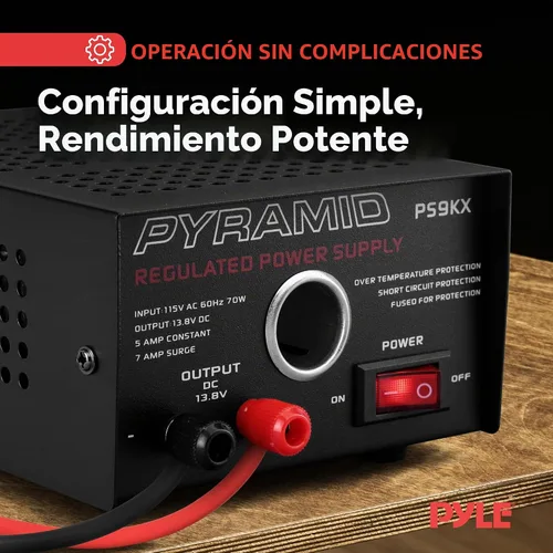 Vista 3 de Pyramid PS9KX - Fuente de alimentación de banco compacto universal, convertidor de mesa de laboratorio doméstico regulado lineal de 5 amperios