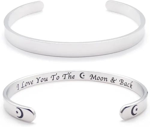 Vista 182 de Pulseras inspiradoras para mujer, joyería de acero inoxidable, con refranes, pulsera motivacional con mensaje oculto, pulseras grabadas para mejor