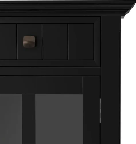 Vista 10 de SIMPLIHOME Acadian - Armario de madera maciza de 36" de ancho, color negro