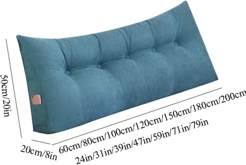 Vista 7 de Almohada de cuña para pared de cama, cabecera de almohada de respaldo de cama, almohada de lectura triangular grande, con funda extraíble