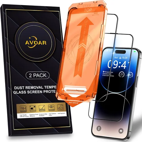 Vista 29 de Paquete de 2 protectores de pantalla de privacidad para iPhone 13 Pro Max /14 Plus [kit de alineación automática] vidrio templado, protección