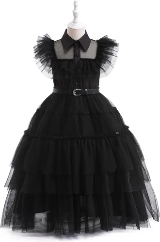 Vista 8 de Disfraz de cosplay para niñas, disfraz de princesa negra para Halloween, fiesta escolar