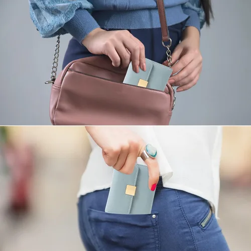 Vista 7 de Fundas de tarjetas para mujer Verde agua