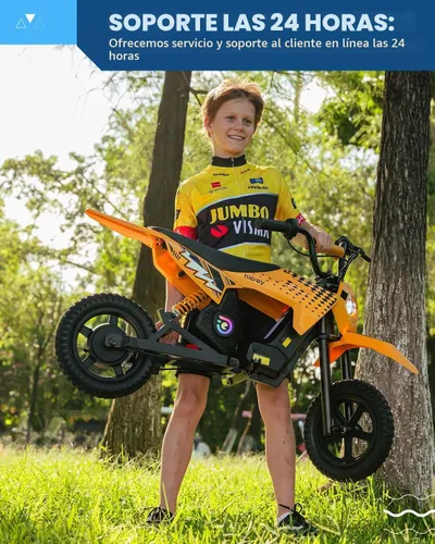 Vista 7 de Hiboy DK2 Electric Dirt Bike for Kids Age 3-7, 3-Speed Toy Motorcycle Blue