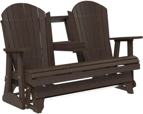 Vista 16 de LuxCraft Deslizador Adirondack de 5 pies con consola plegable (Premium - Caoba antigua)