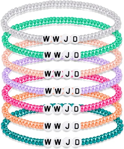 Vista 45 de Long tiantian WWJD - Pulsera con texto en inglés «What Would Jesus Do», pulseras WWJD para mujeres, pulseras W.W.J.D para hombres, joyería