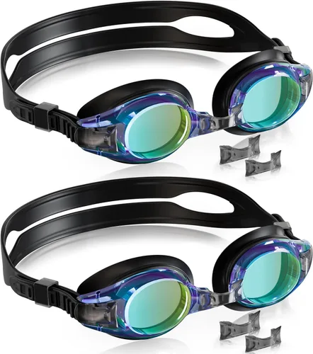 Vista 23 de Aegend - Paquete de 2 gafas para niños, gafas de natación para niños de 4 a 16 años, niños y niñas jóvenes, gafas de piscina antivaho, impermeables