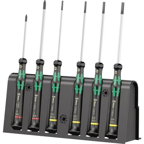 Vista 6 de Wera - Juego de destornilladores electrónicos Kraftform Micro con punta hexagonal y de bola, con soporte, 6 piezas, 5118156001 2052/6