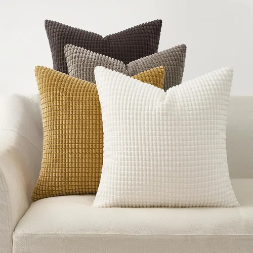 Vista 18 de Topfinel - Paquete de 4 fundas de almohada decorativas en negro y blanco de 16 x 16 pulgadas para sala de estar, sofá, cama, decoración rústica