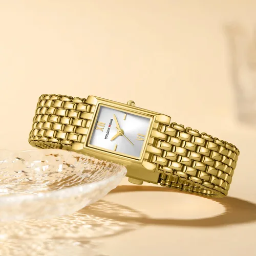 Vista 6 de GOLDEN HOUR Reloj de oro con pulsera rectangular vintage para mujer