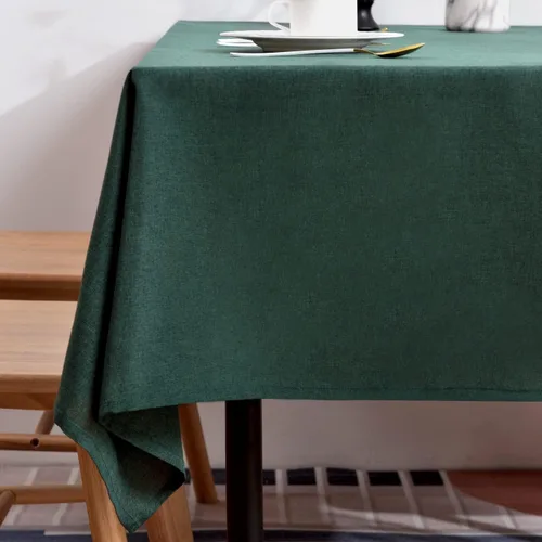 Vista 29 de BALCONY & FALCON Mantel Rectangular de Lino Sintético Impermeable Lavable Limpiable Cubierta de Mesa para Decoración de Mesa de Cocina Comedor