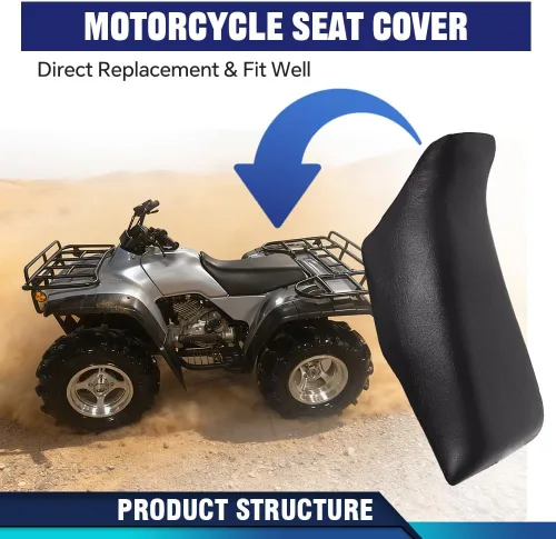 Vista 6 de PIT66 Funda para Asiento Negra Compatible con Honda Fourtrax 300 1988-2000 Funda para Asiento Weather-Resistant Black Replacement Seat Cover with