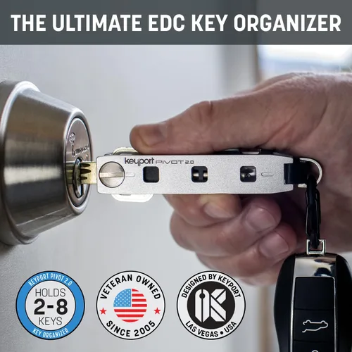 Vista 2 de Keyport Pivot 2.0 - Organizador de llaves - Llavero organizador de llaves de primera calidad Organizador de llaves + multiherramienta EDC + todo