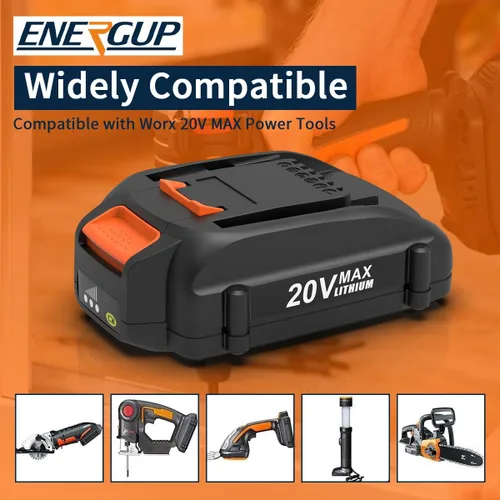Vista 7 de Paquete de 2 baterías de repuesto de 4.0Ah WA3525 para Worx 20V PowerShare para WA3520 WA3525 WA3575 WG890 WG891 para baterías Worx de 20 V