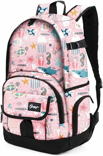 Vista 33 de Mochila escolar estilo Rickyh, mochila de viaje para hombres y mujeres, mochila ligera con compartimento para portátil, Tamaño único