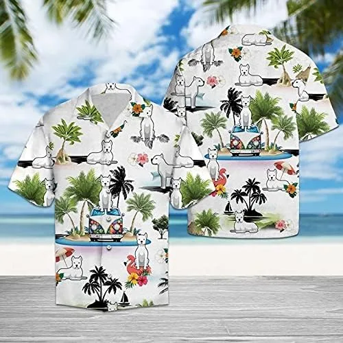 Vista 3 de Camisas hawaianas de perro para hombres Camisas hawaianas de manga corta para hombre con botones de vacaciones serie 52 3XL Dogo-12