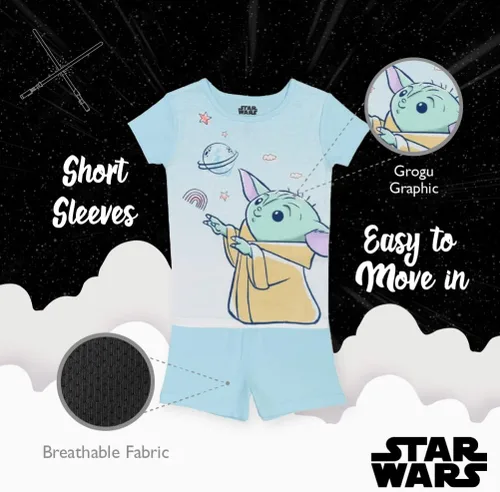 Vista 4 de Star Wars Girls' 4-Piece Snug-Fit Cotton Pajama Set