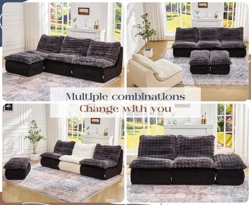 Vista 8 de Hobestluk - Sofá de espuma para espacios pequeños, sofás cómodos con reposapiés, sofá reclinable, sofás pequeños para sala de estar, dormitorio
