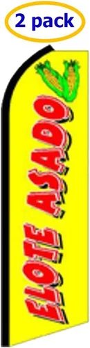 Vista 6 de Elote Asado King Size Swooper - Letrero de bandera