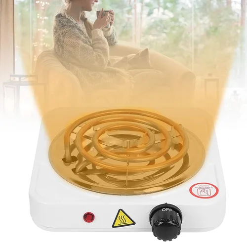 Vista 2 de 1000 W de una sola bobina eléctrica portátil con quemadores grandes, quemador eléctrico de una sola quemador de cocina quemador de hierro fundido