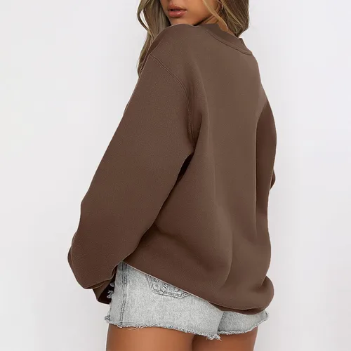 Vista 3 de Stessotudo Women's Long Sleeve Sweatshirts Casual Crewneck Y2K Baggy Pullover Tops Loose Fit Trendy Aesthetic Shirts 2023