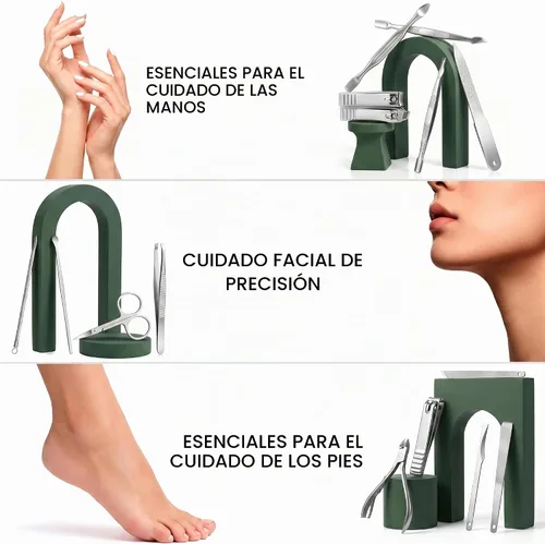 Vista 4 de Utopia Care - Juego de manicura profesional para cortaúñas Verde