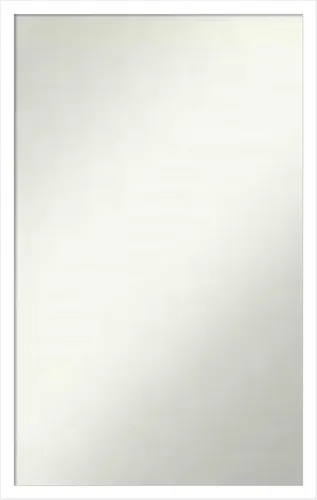 Vista 164 de Amanti Art Espejo de baño blanco para sobre el fregadero, 22 x 45 pulgadas, espejo de tocador rectangular blanco Lucie, marco de madera moderno