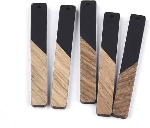 Vista 24 de Mega Pet Colgante de resina y madera de nogal para hacer joyas de bricolaje
