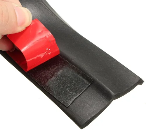 Vista 6 de Protector de goma para parachoques delantero universal de auto, alerón de 2.5M/8.2 pies, divisor de borde, protector de falda de carrocería (Negro)