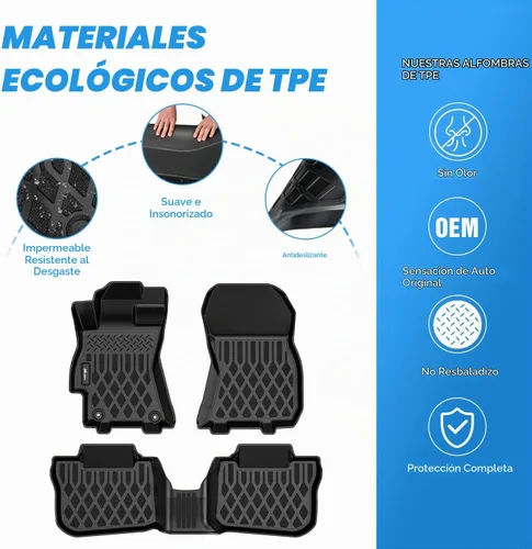 Vista 3 de Nilight Alfombrillas TPE para Subaru Outback Legacy 2010 2011 2012 2013 2014 para todo tipo de clima, ajuste personalizado, forros de piso