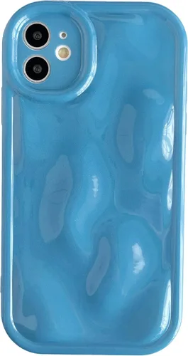 Vista 15 de Caseative Funda para iPhone 11, color negro Galjanoplastia de cromo suave de la burbuja del meteorito de la onda de la ondulación