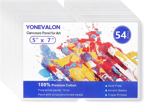 Vista 17 de Mini lienzo para pintar de 4 x 4 pulgadas, paquete de 56 lienzos pequeños a granel para pintar Blank Canvas Panels, Gesso Primed Acid-Free 100%