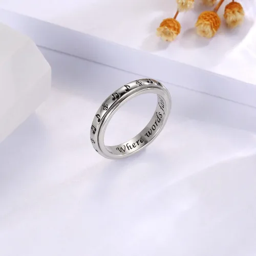 Vista 5 de 925 Sterling Silver Spinner Fidget Ring for Women
