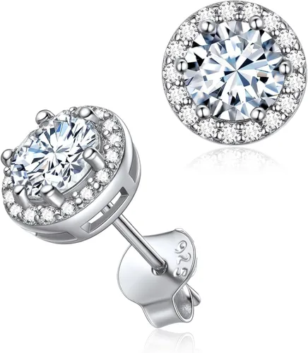 Vista 27 de ChicSilver Aretes de piedra natal para mujer de plata de ley 925