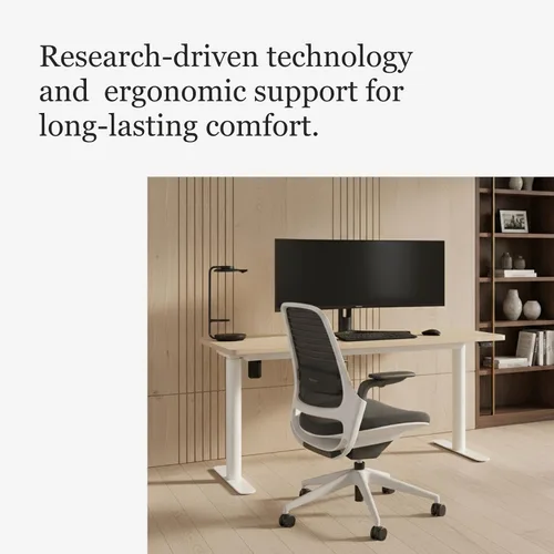 Vista 12 de Steelcase Series 1 Silla de oficina ergonómica, suelos de alfombra, grafito, luz