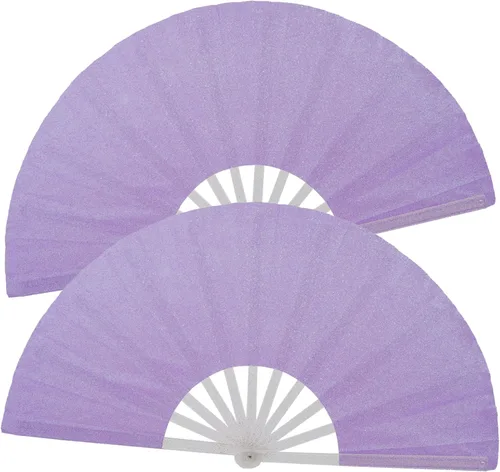 Vista 18 de Ventilador plegable de mano grande, botas en el suelo, abanicos decorativos plegables de manivela para bailes, fiestas, bodas, festivales de música
