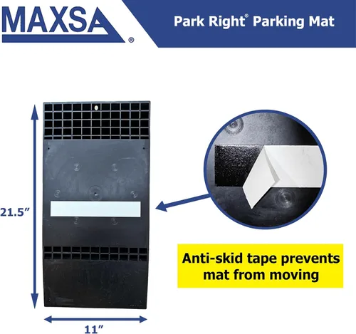 Vista 6 de Maxsa 37358-RS Park Right - Alfombrilla de estacionamiento de 21 x 11 x 2 pulgadas, color negro, exclusivo de Amazon
