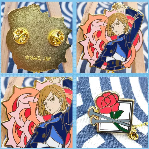 Vista 4 de Broche de esmalte de anime insignias de metal figura de anime regalos de insignia de metal para mujeres hombres y fanáticos