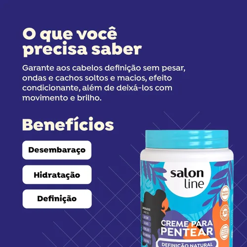 Vista 2 de Salon Line - Linha Creme para Pentear - Definicao Natural 1000 Gr