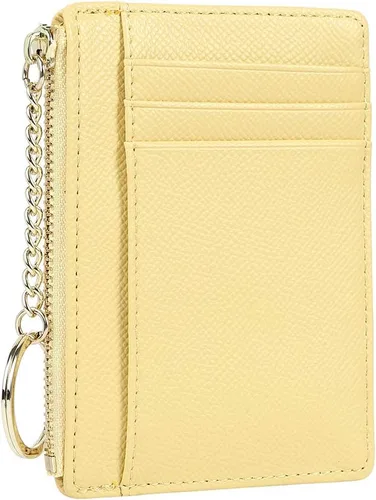 Vista 3 de Cartera delgada y minimalista para mujer, con 8 tarjetas, monedero, llavero con bolsillo frontal