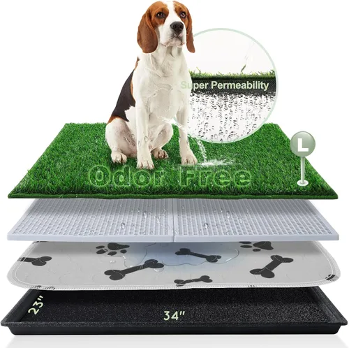 Vista 9 de HQ4US - Almohadilla de hierba para perro con bandeja, sin olor, para caja de arena para perro